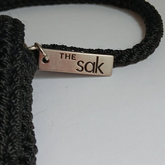 1990's Artisan Black Tight Weave Crochet NS Crossbody Bag w Round Strap As New! - Picture 2 of 7